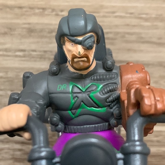 Cyborg ActionFigure Dr X Biker Riding Motorcycle Chopper vintage toy Nonworking - Picture 2 of 10